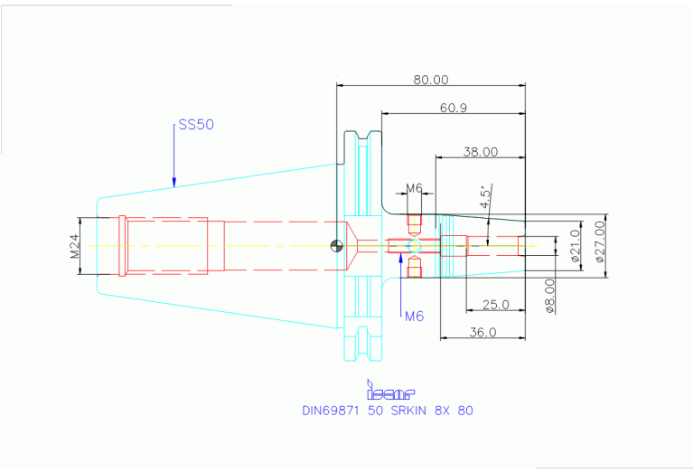 DIN69871 50 SRKIN 8X 80