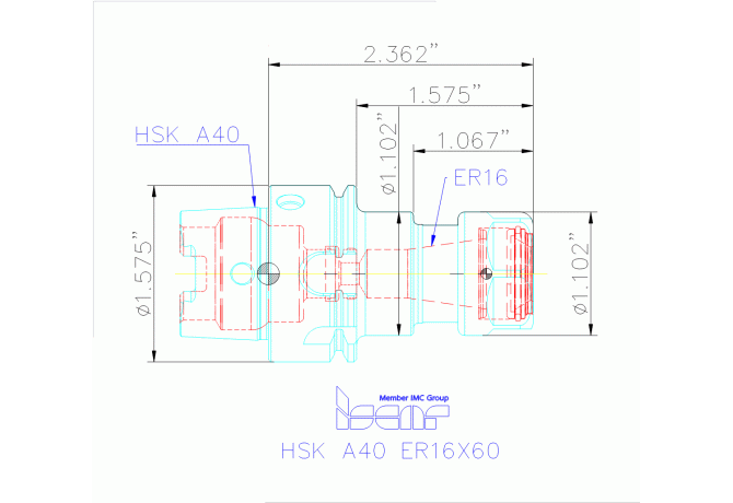 HSK A40 ER16X60