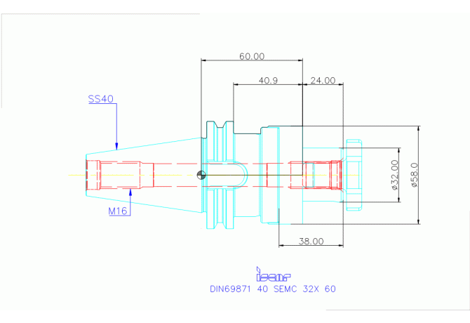 DIN69871 40 SEMC 32X 60