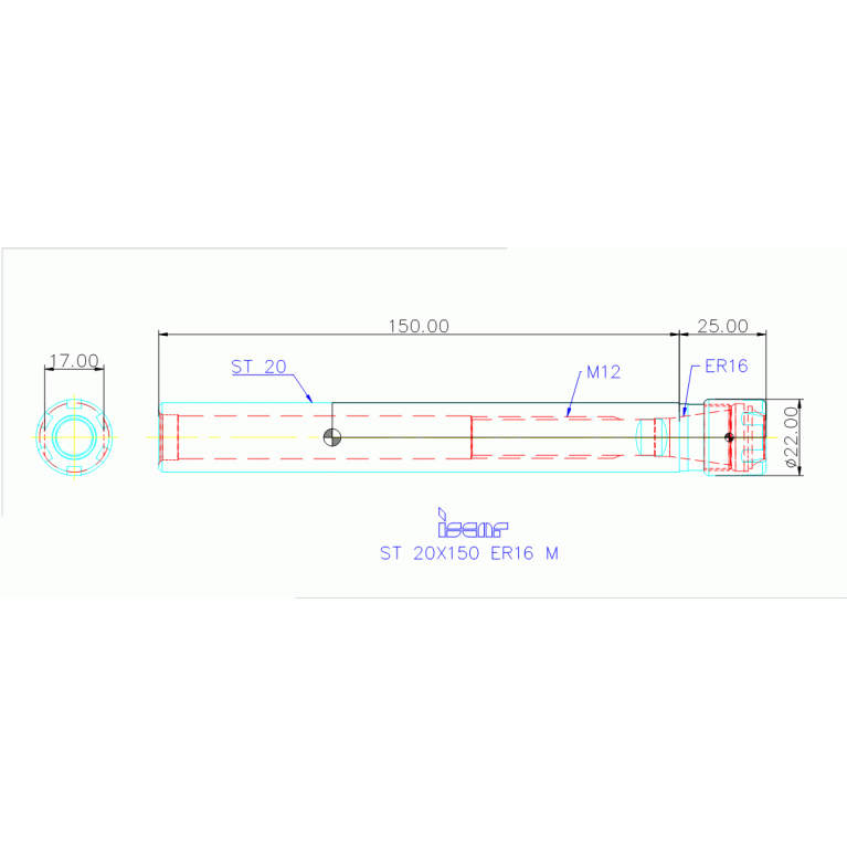 ST 20X150 ER16 M
