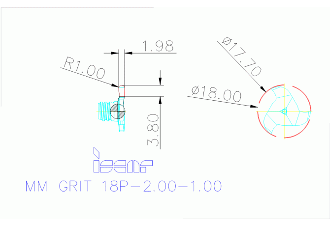 MM GRIT 18P-2.00-1.00 IC528