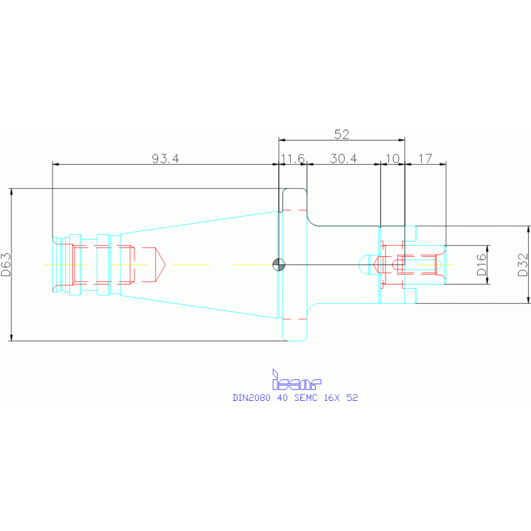 DIN2080 40 SEMC 16X 52