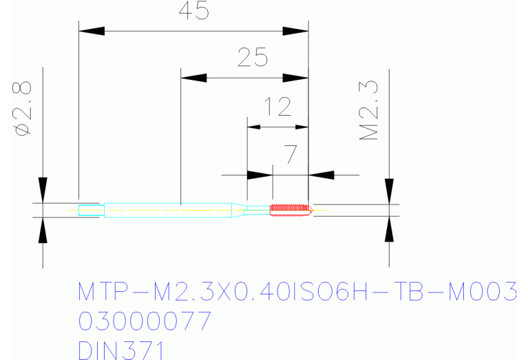 MTP-M2.3X0.40ISO6H-TB-M003