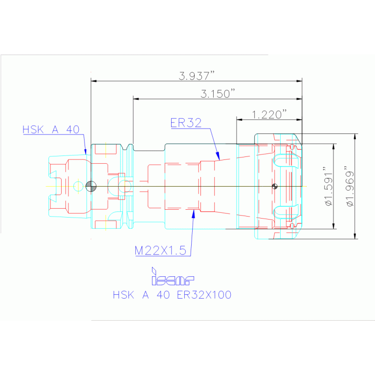 HSK A40 ER32X100