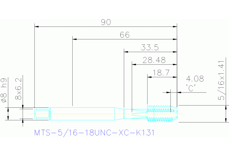 MTS-5/16-18UNC-XC-K131