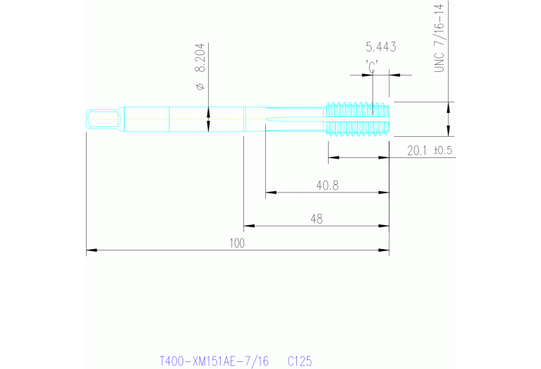 T400-XM151AE-7/16 C125