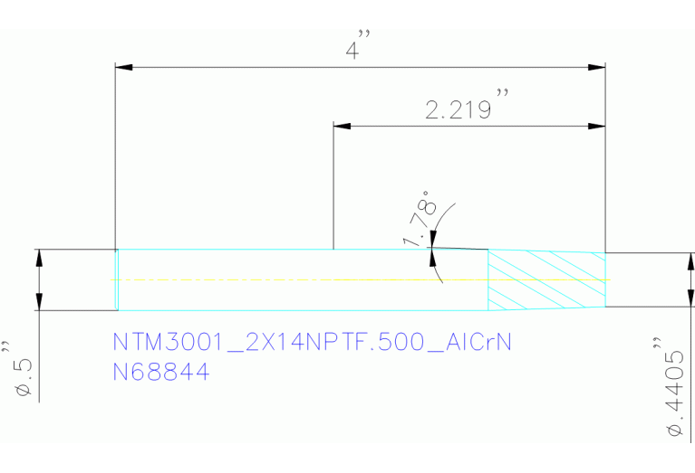 NTM3001/2X14NPTF.500 ALCRN