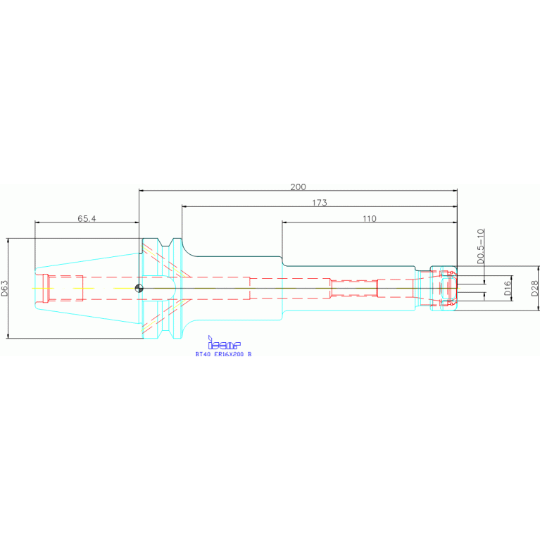 BT40 ER16X200 B