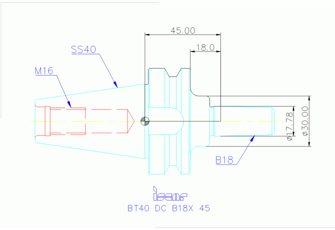 BT40 DC B18X 45