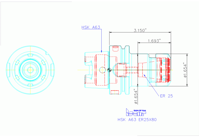 HSK A63 ER25X80