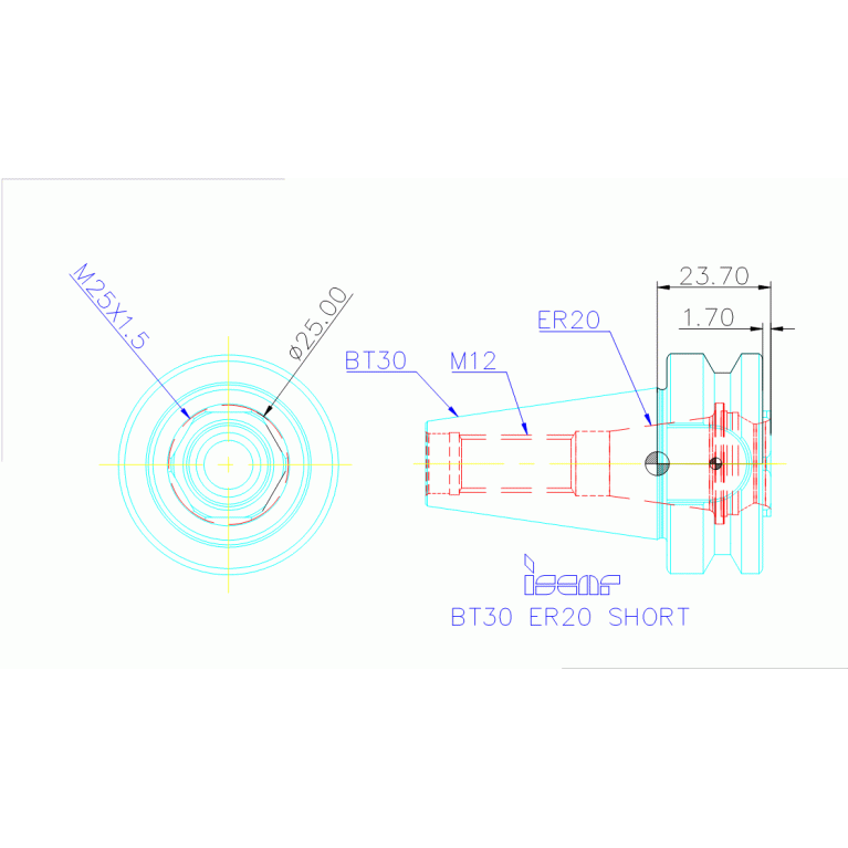 BT30 ER20 SHORT