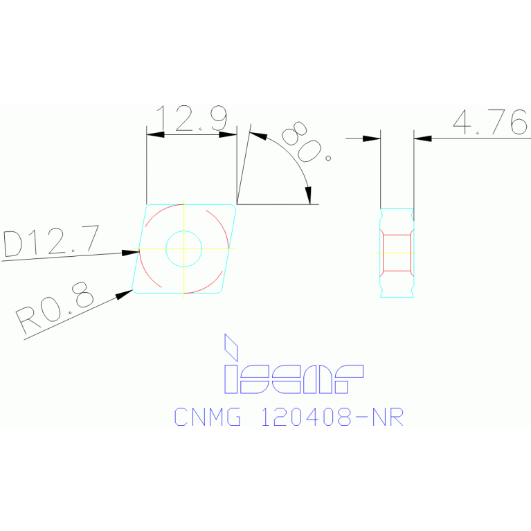 CNMG 120408-NR IC9250