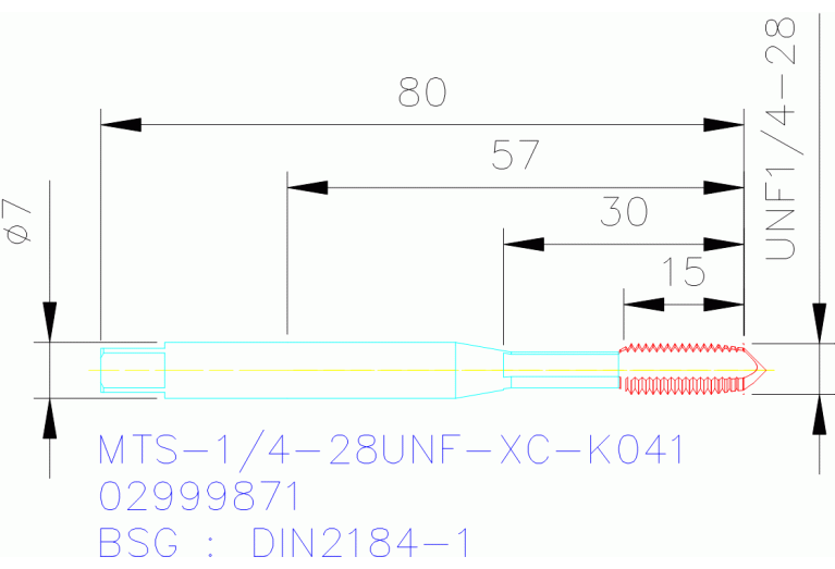 MTS-1/4-28UNF-XC-K041