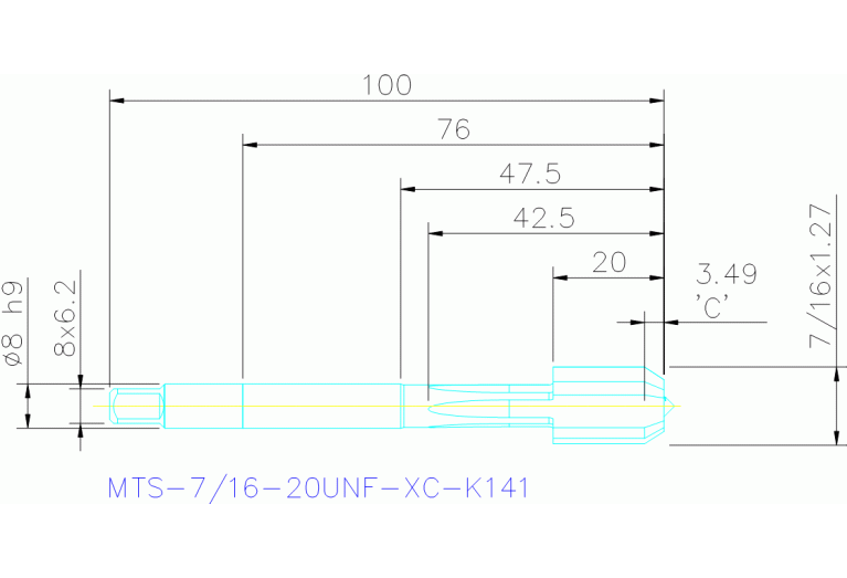 MTS-7/16-20UNF-XC-K141