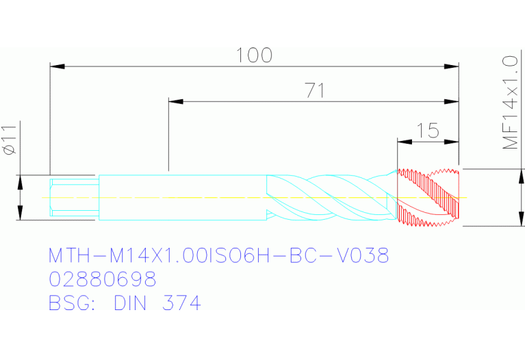 MTH-M14X1.00ISO6H-BC-V038
