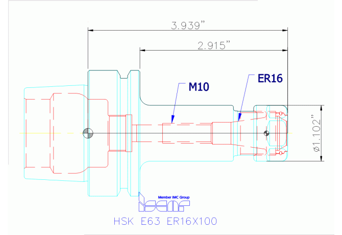 HSK E63 ER16X100