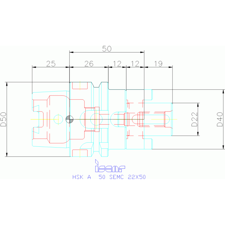 HSK A 50 SEMC 22X50