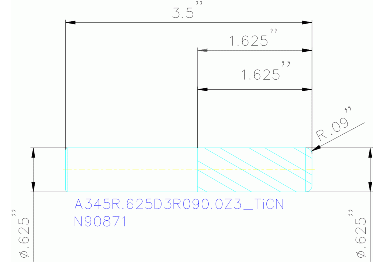 A345R.625D3R090.0Z3 TICN