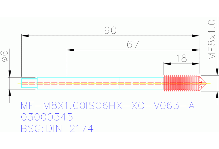 MF-M8X1.00ISO6HX-XC-V063-A