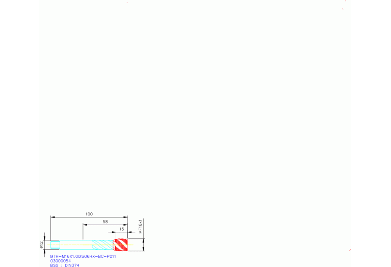 MTH-M16X1.00ISO6HX-BC-P011