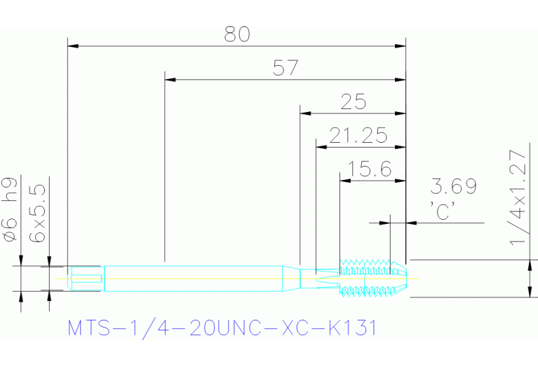 MTS-1/4-20UNC-XC-K131