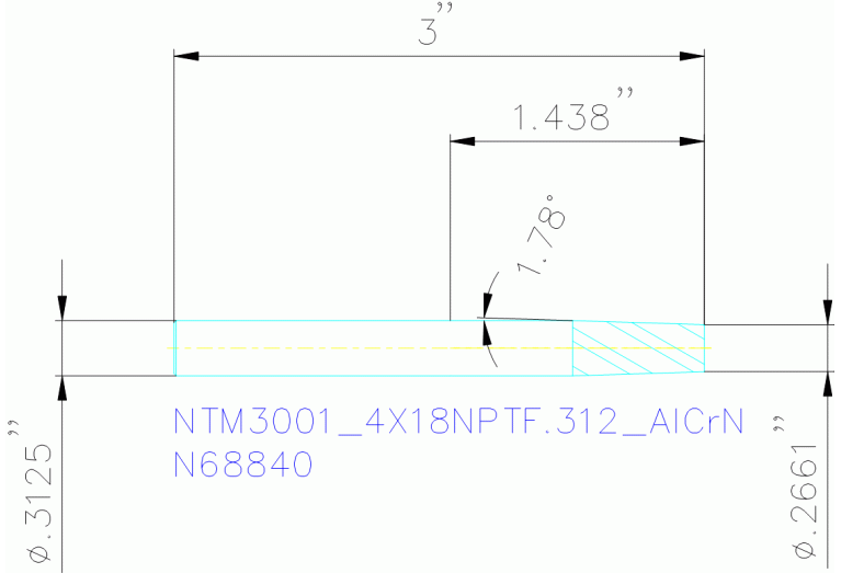 NTM3001/4X18NPTF.312 ALCRN