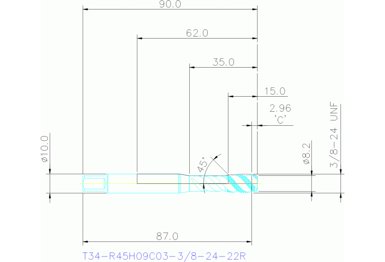 T34-R45H09C03-3/8-24-22R