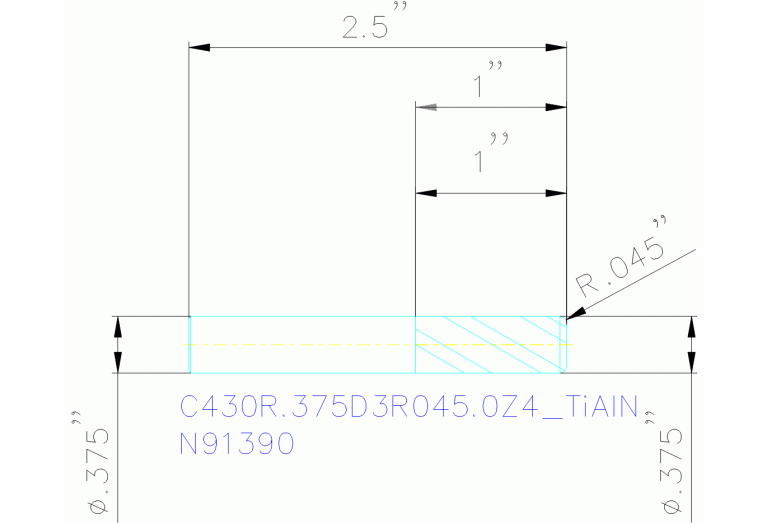 C430R.375D3R045.0Z4 TIALN