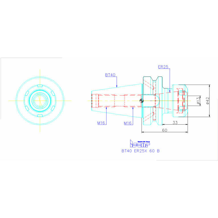 BT40 ER25X 60 B