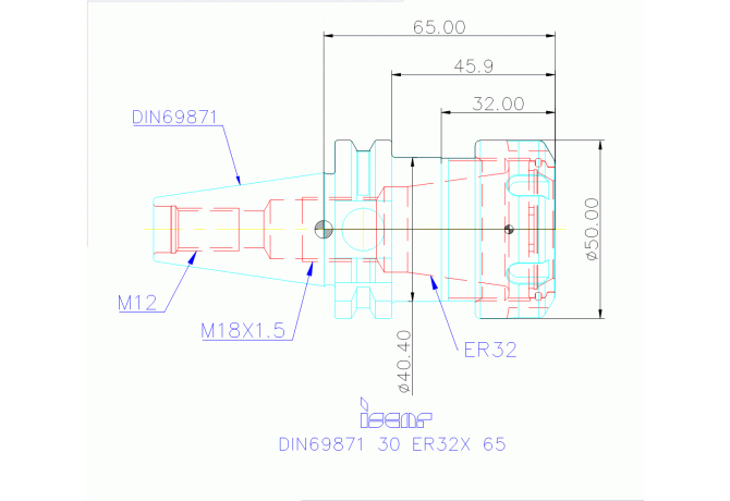 DIN69871 30 ER32X 65