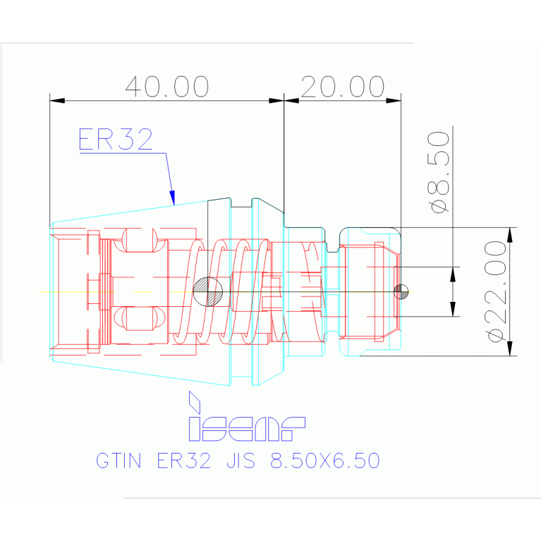 GTIN ER32 JIS 8.50X6.50