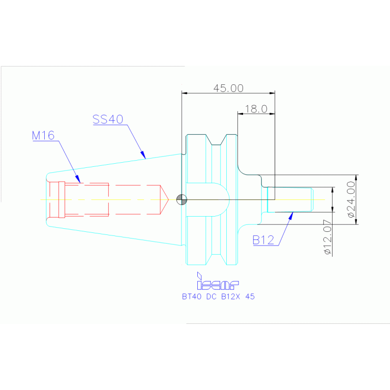 BT40 DC B12X 45