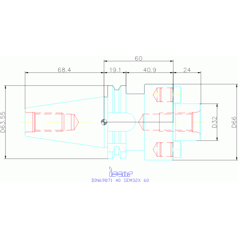 DIN69871 40 SEM32X 60