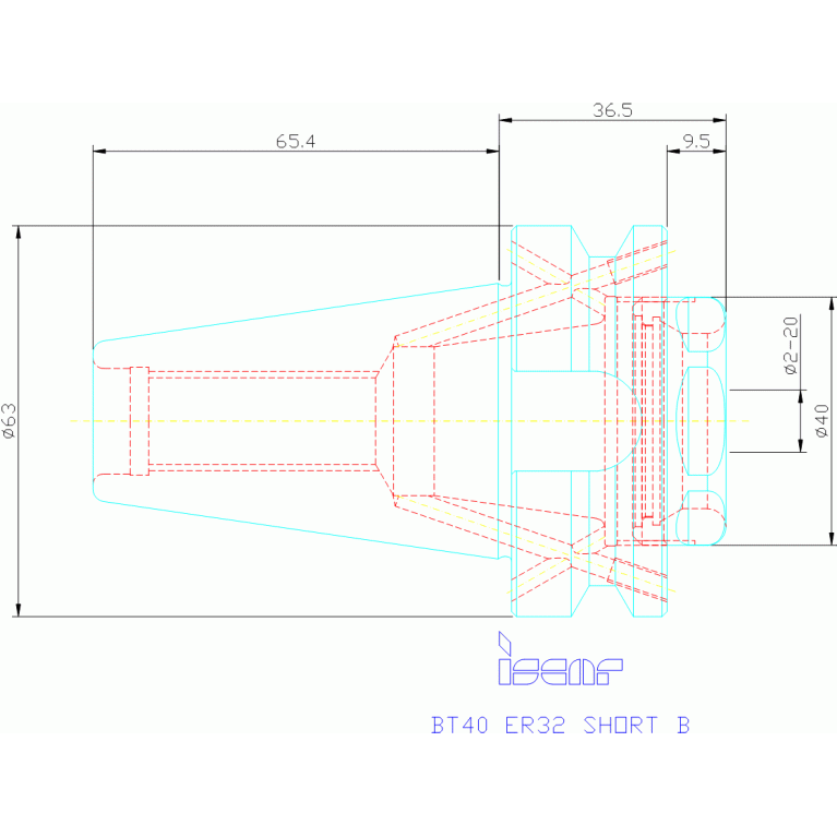 BT40 ER32 SHORT B