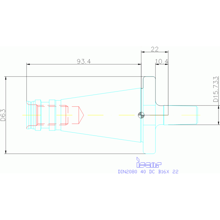 DIN2080 40 DC B16X 22