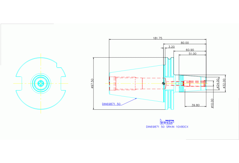 DIN69871 50 SRKIN 10X80CX