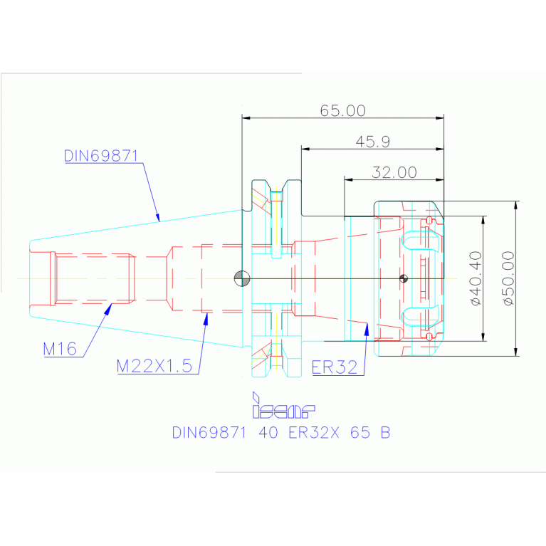 DIN69871 40 ER32X 65 B