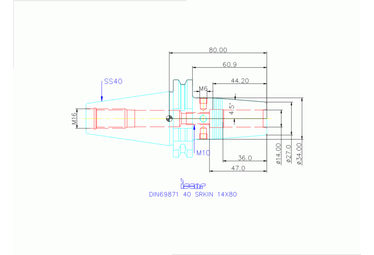 DIN69871 40 SRKIN 14X80