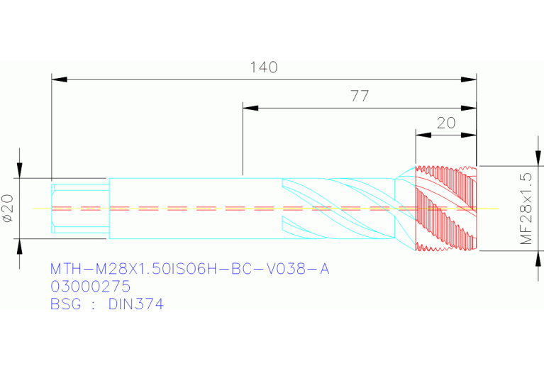 MTH-M28X1.50ISO6H-BC-V038-A