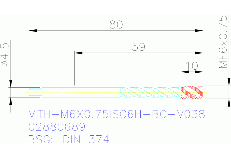 MTH-M6X0.75ISO6H-BC-V038