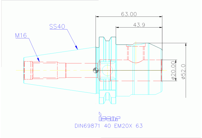DIN69871 40 EM20X 63