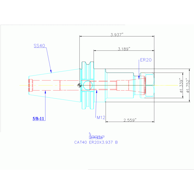 CAT40 ER20X3.937 B