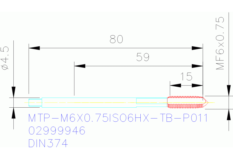 MTP-M6X0.75ISO6HX-TB-P011