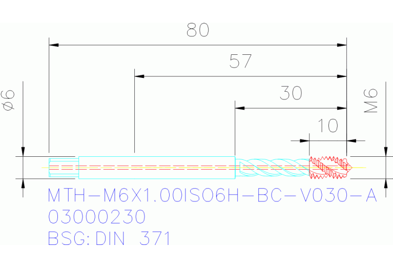 MTH-M6X1.00ISO6H-BC-V030-A