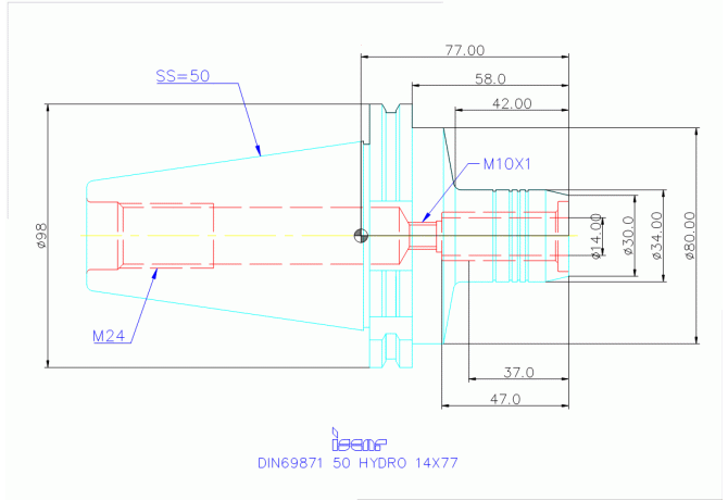 DIN69871 50 HYDRO 14X77