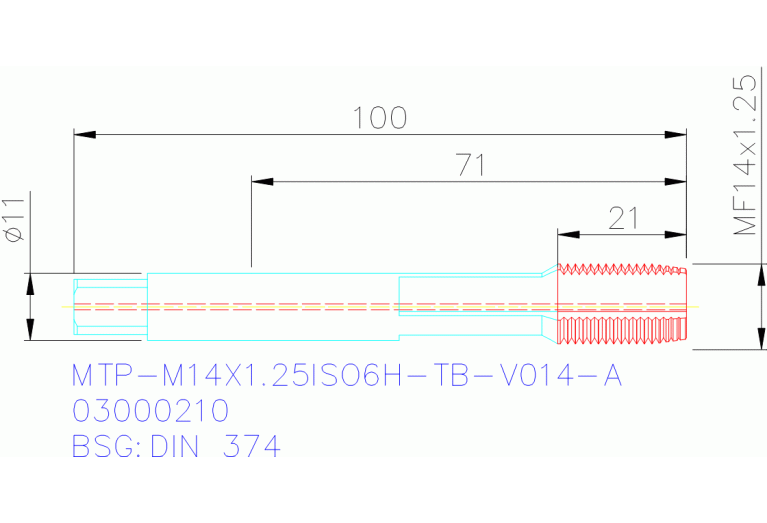 MTP-M14X1.25ISO6H-TB-V014-A