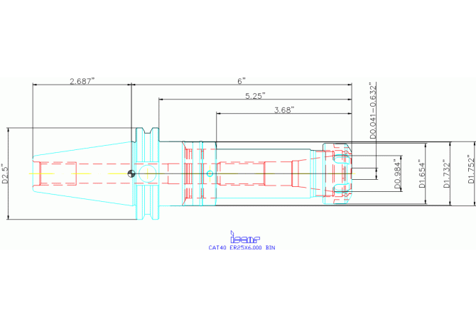 CAT40 ER25X6.000 BIN