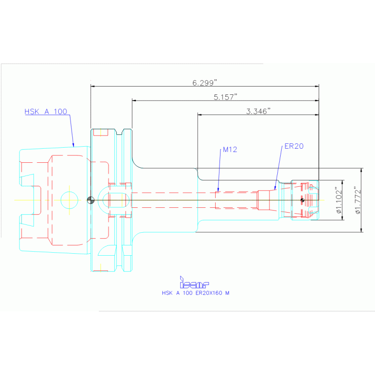 HSK A100 ER20X160M