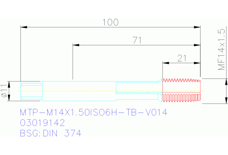 MTP-M14X1.50ISO6H-TB-V014