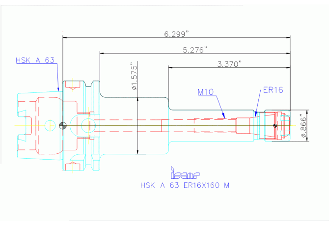 HSK A63 ER16X160M